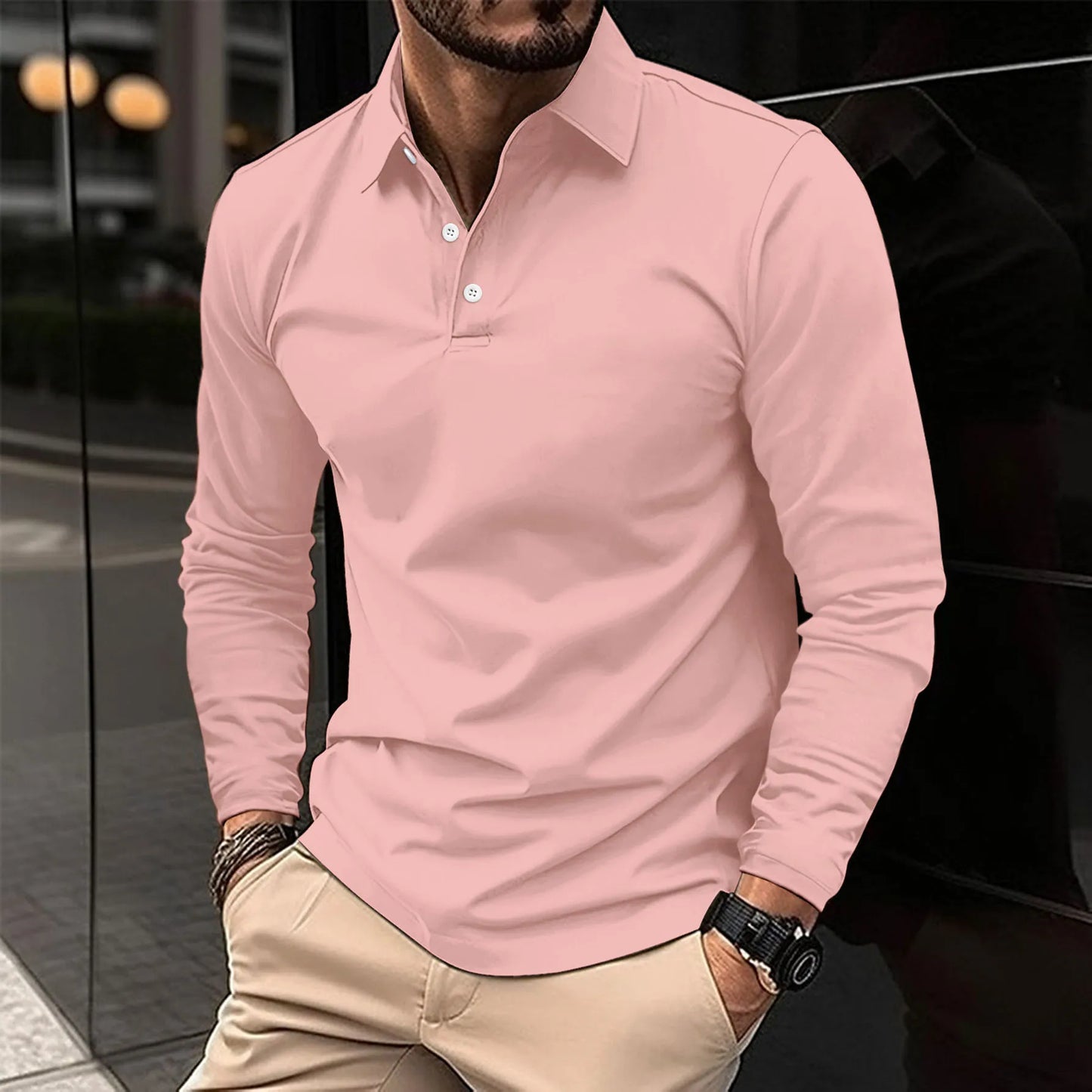 Hugo™ | Stilren långärmad pikétröja för moderna män