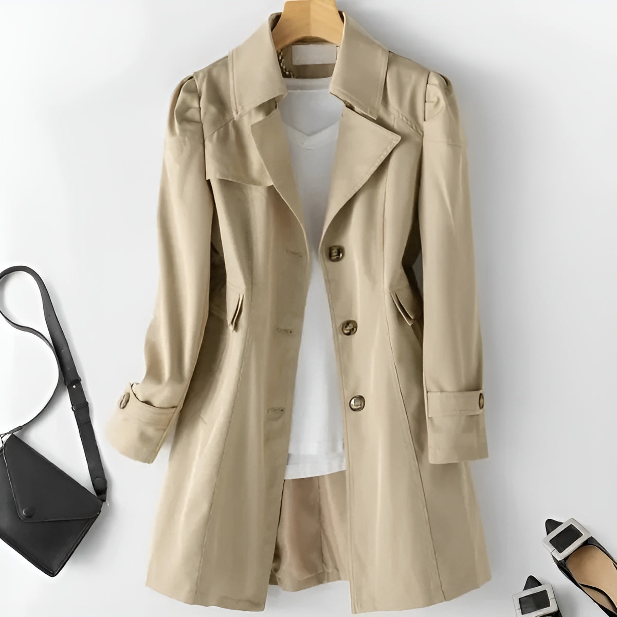Noelle™ | Lätt Lyx i en Tidlös Trenchcoat